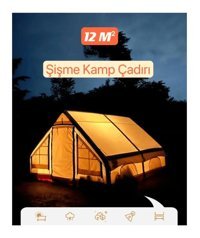 Shufa 10 Kişilik Odalı Çift Tenteli Kamp Çadırı Krem