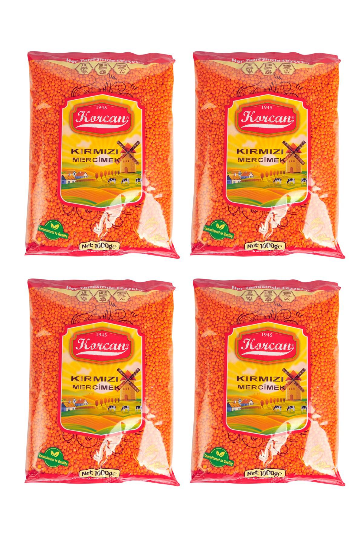 Korcan Kırmızı Mercimek 4x1 kg