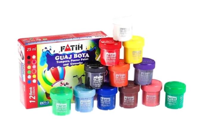 Fatih Çok Renkli 12x25 ml Guaj Boya Set