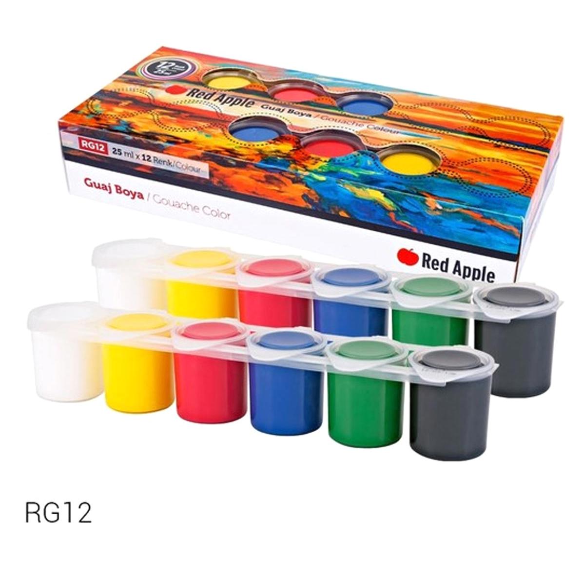 Red Apple Çok Renkli 12x25 ml Guaj Boya Set