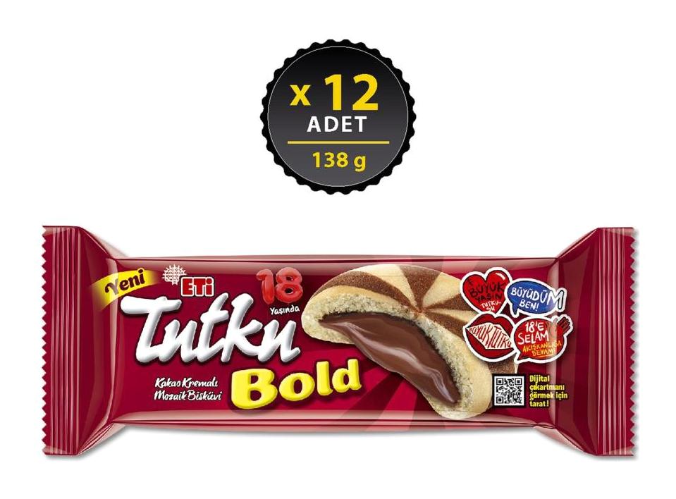 Eti Tutku Bold Kakao Kremalı Bisküvi 12x138 gr