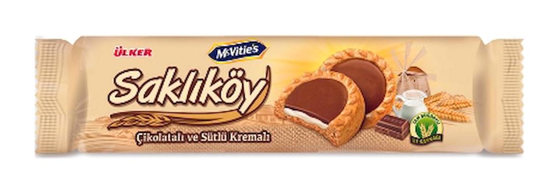 Ülker Saklıköy Çikolatalı-Sütlü Kremalı Bisküvi 12x100 gr