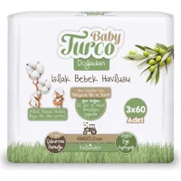 Baby Turco Doğadan 60 Yaprak 3'lü Paket Islak Mendil