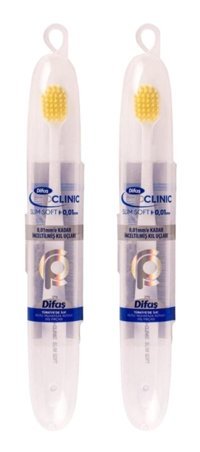 Difaş Pro clinic Slim Soft Kapaklı Yumuşak Manuel Diş Fırçası Sarı