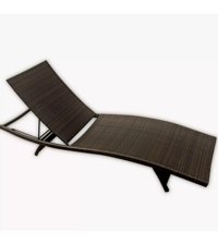 Sunfun Merle Rattan Metal Katlanır Şezlong Siyah