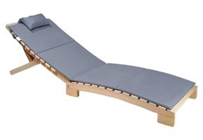 Bysay 3 Kademe Ahşap Katlanır Şezlong Gri