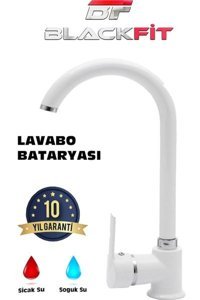 Blackfit Delta Pirinç Aç Kapa Kuğu Banyo Bataryası Beyaz