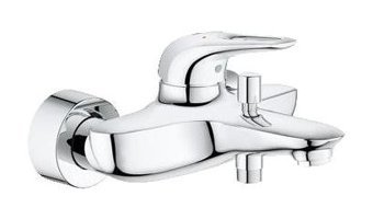 Grohe Eurostyle Krom Çift Delikli Aç Kapa Kare Banyo Bataryası Gümüş