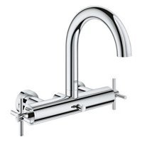 Grohe Atrio 25010003 Metal Çift Delikli Çevirmeli Yarı Ankastre Kuğu Banyo Bataryası Gümüş