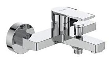 Fause KBB122 Pirinç Çift Delikli Aç Kapa Yarı Ankastre Kare Banyo Bataryası Gümüş