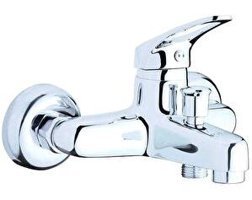 Psa Ps1171 Pirinç Çift Delikli Aç Kapa Yarı Ankastre Kare Banyo Bataryası Beyaz