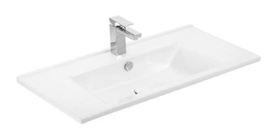 Sanovit Atria Tekli 85 cm Seramik Dikdörtgen Lavabo Beyaz