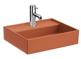 Vitra Archiplan 7400b0770041 Tekli 45 cm Seramik Dikdörtgen Lavabo Terra Rossa
