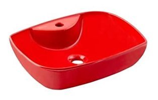 Seramiksan DiesA002164 Tekli 38 cm Seramik Dikdörtgen Lavabo Kırmızı