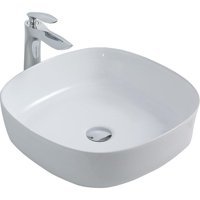 Paluci Emir Tekli 45 cm Porselen Kare Lavabo Beyaz