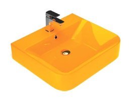 Paluci Mia Tekli 55 cm Porselen Dikdörtgen Lavabo Sarı