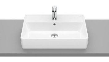 Roca Square Tekli Seramik Dikdörtgen Lavabo Beyaz