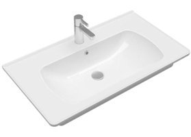 Seramiksan Saturn Flat Tekli 80 cm Seramik Dikdörtgen Lavabo Beyaz