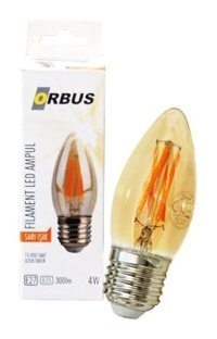 Orbus B35 4 W Tasarruflu Sarı E27 Armut Led Ampul