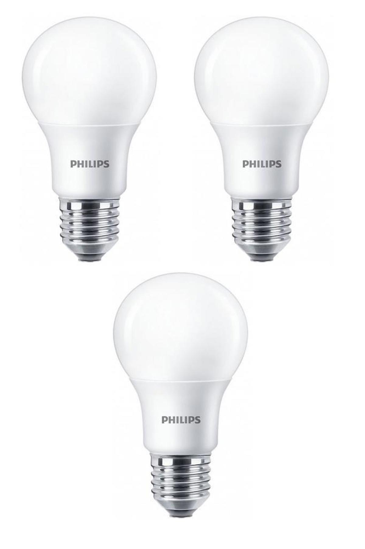 Philips 60 W Tasarruflu Sarı E27 Armut Led Ampul 3 Adet
