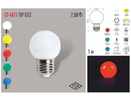 Cata CT-4071 1 W Beyaz Rgb Kumandalı E27 Armut Led Ampul