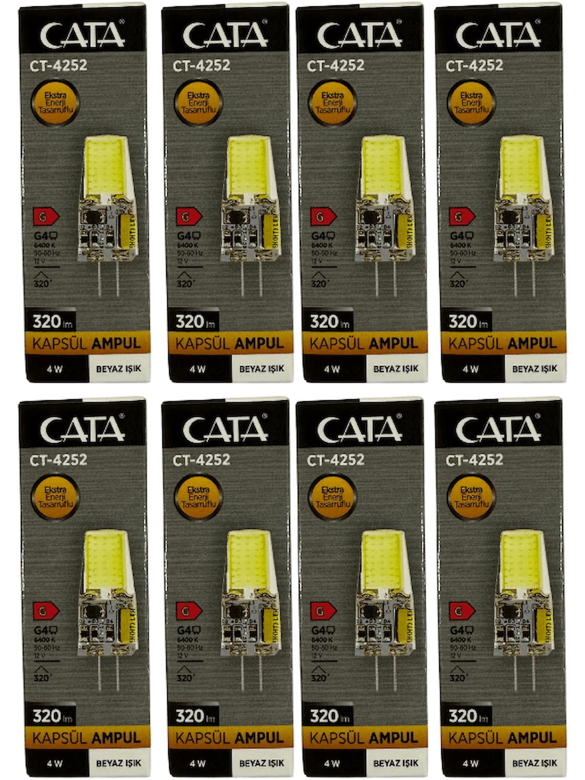 Cata CT-4252 4 W Tasarruflu Beyaz G4 Kapsül Led Ampul 8 Adet