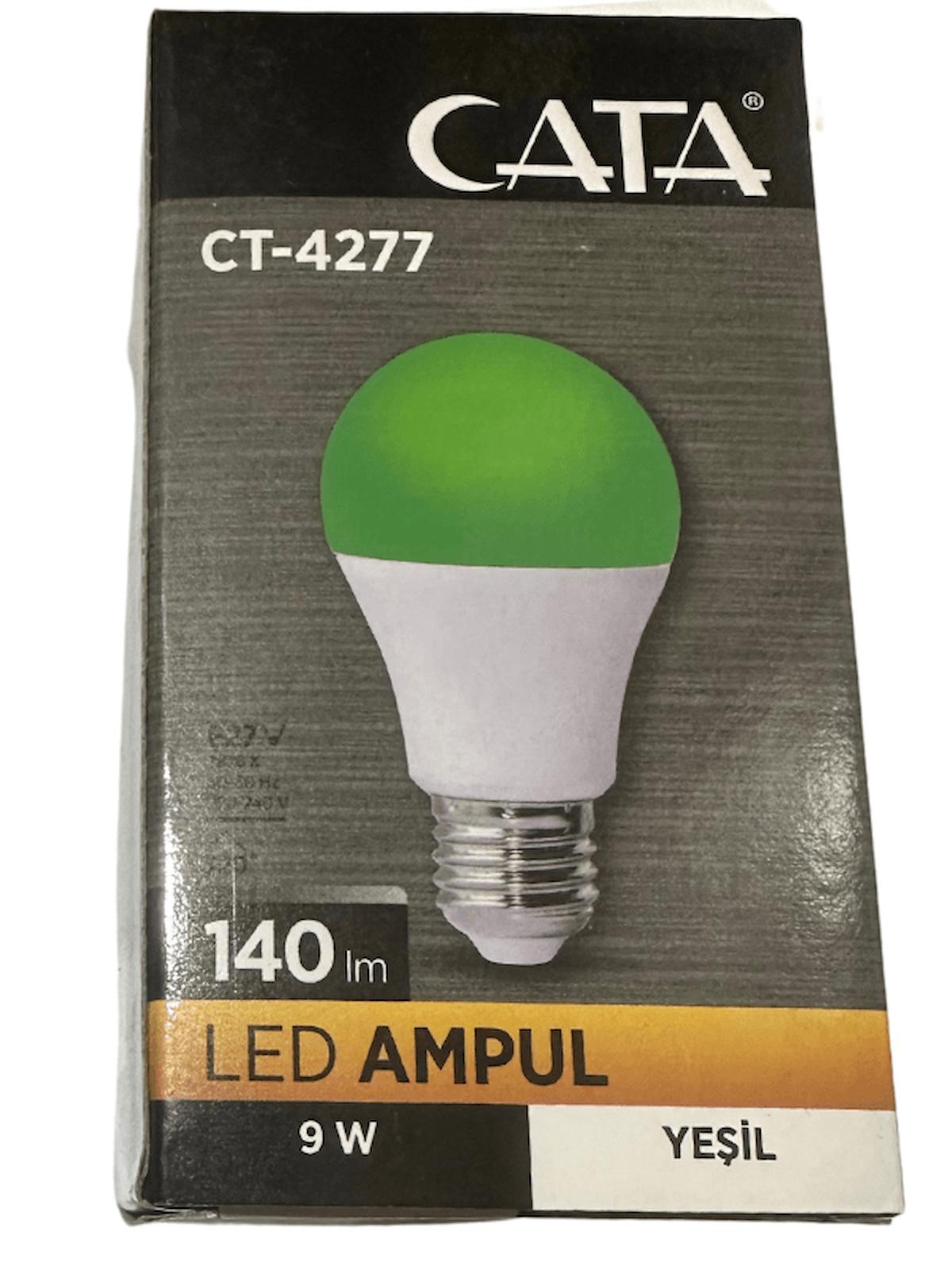 Cata CT-4277 9 W Tasarruflu Yeşil E27 Armut Led Ampul 4 Adet