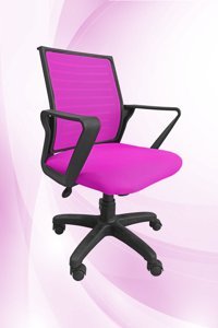 Porziyon Kolçaklı Dönerli Pembe Çalışma Sandalyesi