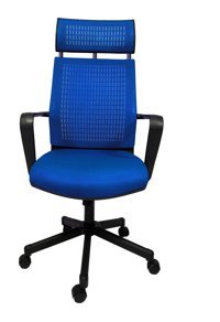 Gizmo Fk1401 Başlıklı Kolçaklı Dönerli Mavi Çalışma Sandalyesi