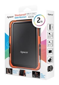 Apacer AC630 2 TB 2.5 inç USB 3.2 Gen 1 Harici Harddisk Siyah