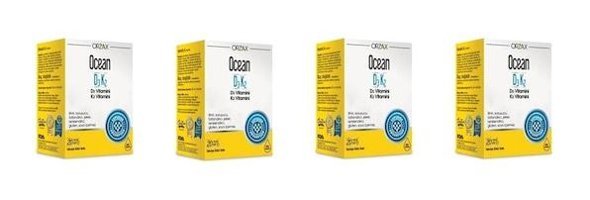 Ocean D3 K2 Aromasız Yetişkin Vitamin 4x20 ml