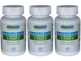 Nutrivita Magnesium Citrate Aromasız Yetişkin Vitamin 3x120 Tablet