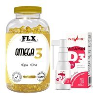Flx Omega 3 Ve Vitamin D3 Aromasız Yetişkin Vitamin 180 Softgel - 20 ml