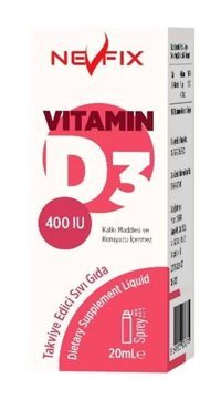 Nevfix Vitamin D3 Ahududu Yetişkin Vitamin 20 ml