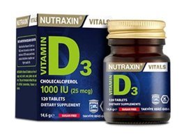 Nutraxin Vitamin D3 Aromasız Yetişkin Vitamin 120 Tablet