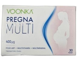 Voonka Pregna Multi Aromasız Yetişkin Vitamin 30 Tablet