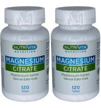 Nutrivita Magnesium Citrate Aromasız Yetişkin Vitamin 2x120 Tablet
