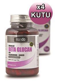 Nondo Beta Glucan Aromasız Yetişkin Vitamin 4x60 Kapsül