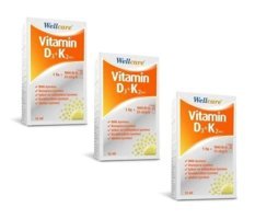 Wellcare Vitamin D3-K2 Aromasız Yetişkin Vitamin 3x12 ml