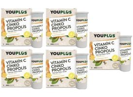 You Plus Vitamin C Çinko Propolis Efervesan Limonlu Yetişkin Vitamin 5x20 Tablet