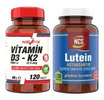 Ncs Lutein Astaxanthin - Vitamin D3 K2 Aromasız Yetişkin Vitamin 120 Tablet