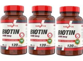 Nevfix Biotin Aromasız Yetişkin Vitamin 3x120 Tablet