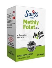 Swiss Methly Folat Active Form Aromasız Yetişkin Vitamin 30 Tablet