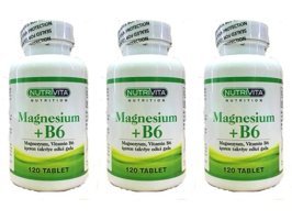 Nutrivita Magnesium B6 Vitamin Aromasız Yetişkin Vitamin 3x120 Tablet