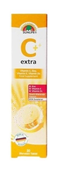 Sunlife Vitamin C Extra Şeftali Yetişkin Vitamin 20 Tablet