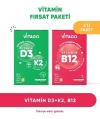 Vitago Vitamin D3-K2 + Vitamin B12 Vitamin B6 Portakallı Yetişkin Vitamin 20 Tablet