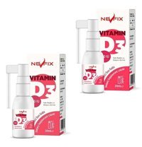 Nevfix Vitamin D3 Ahududu Yetişkin Vitamin 2x20 ml