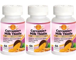 Force Nutrition Curcumin Milk Thistle Meryem Ana Dikeni - Zerdeçal Yetişkin Vitamin 3x60 Tablet