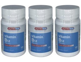 Nutrivita Vitamin B12 Vitamini Aromasız Yetişkin Vitamin 3x120 Tablet