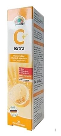 Sunlife Vitamin C Extra Limonlu Yetişkin Vitamin 20 Tablet